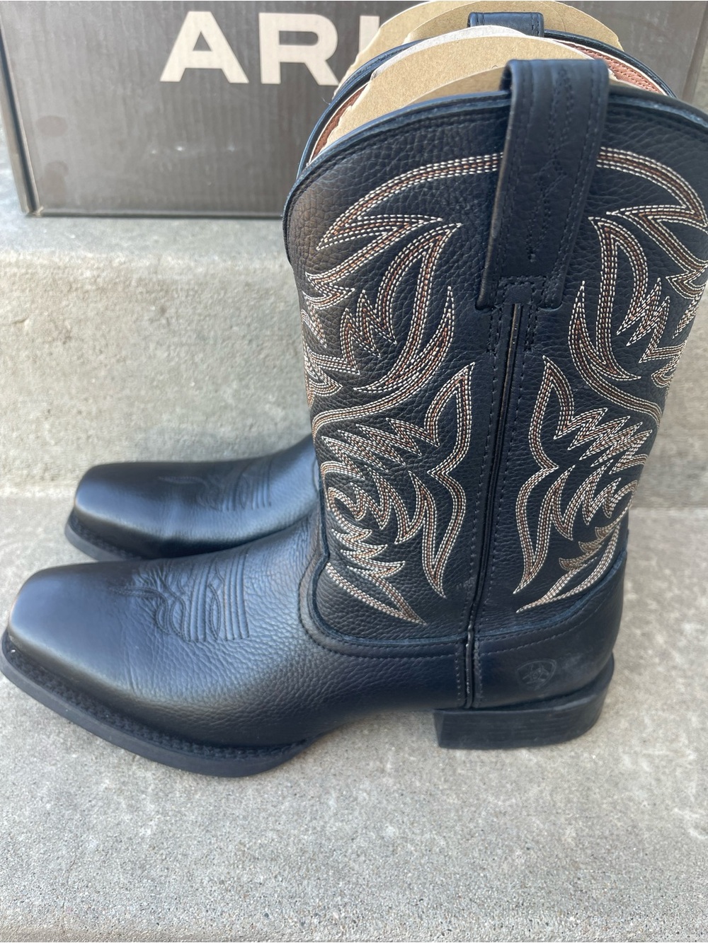 Ariat Men’s Black Deertan Sport Herdsman Sz 11 D Medium Western 11” Square Boots - Picture 2 of 7
